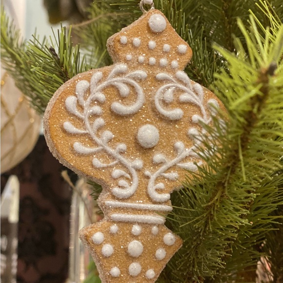 Festive Shimmering Gingerbread Ornaments Set of 4